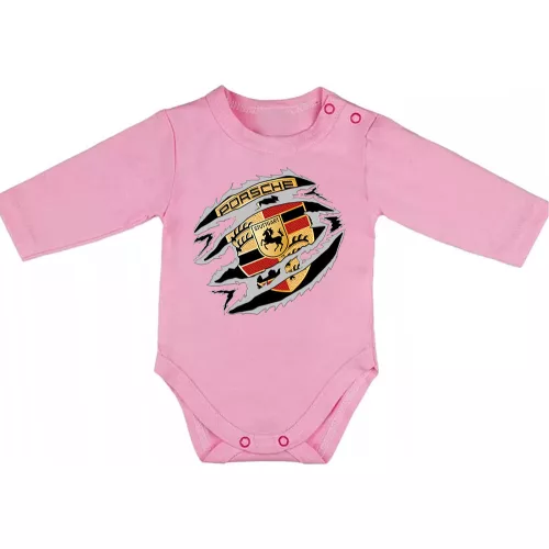 porsche ružové dojenské telo s dlhým rukávom