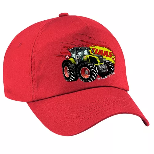červená látka claas traktor baseball čiapka