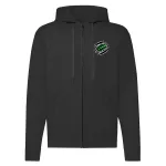 čierny svetr s mikinou s logom fendt zips