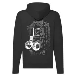 belorusko čierny sveter na zips s bielym vzorom