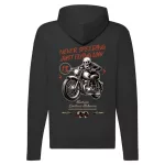 never speeding motorcycle mikina na zips, čierna
