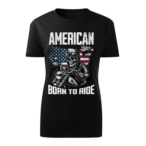 a. born to ride motorcycle dámske tričko čierne