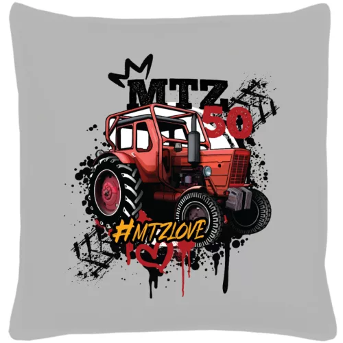 mtz 50 šedý bavlnený vankúš (mtz love)