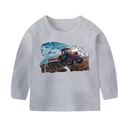 massey ferguson šedé detské tričko s dlhým rukávom