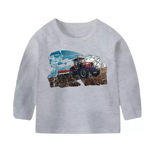 massey ferguson šedé detské tričko s dlhým rukávom