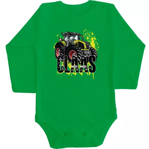 claas axion detské body s dlhým rukávom zelené
