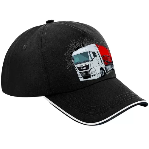 čiernobiela ​​brimm man baseball čiapka
