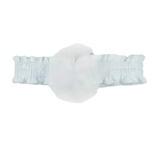 bavlnená biela čelenka s tylovou mašľou