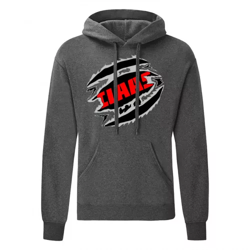 svetr s mikinou claas logo tmavo sivá