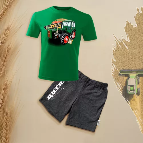 malá dutra zelená detská súprava s krátkym rukávom a kraťasmi