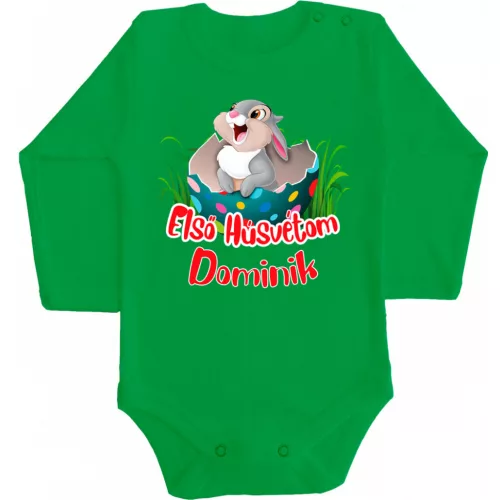 moje prvé veľká noc! detské body dlhý rukáv zelené