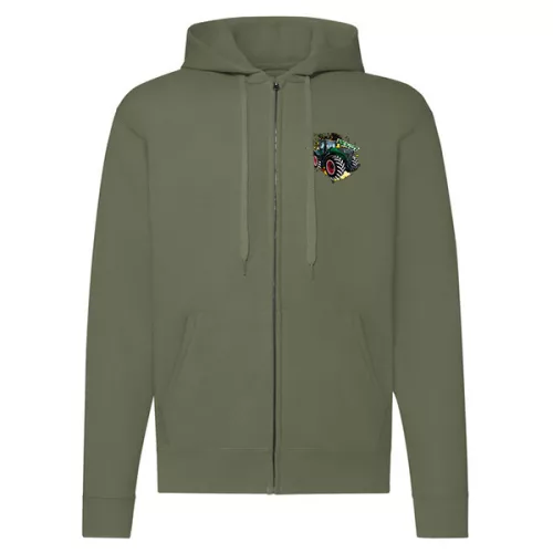 zelená mikina fendt na zips