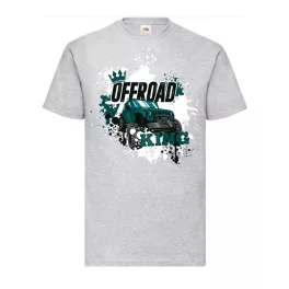 zelené tričko so vzorom offroad king sivé tričko