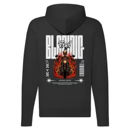 blazing motorcycle mikina na zips, čierna