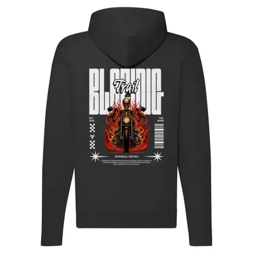blazing motorcycle mikina na zips, čierna