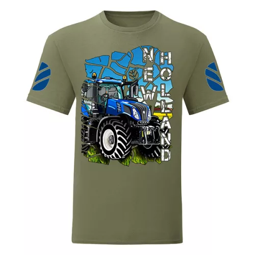 zelené tričko s potlačou new holland