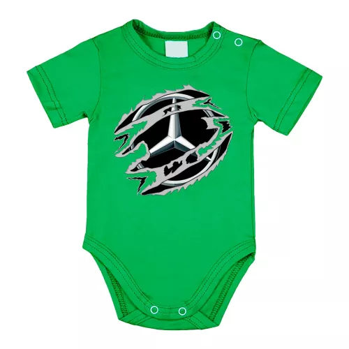 mercedes zelená detské telo s krátkym rukávom