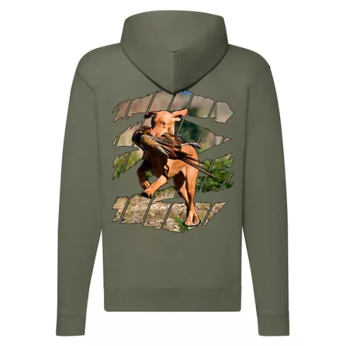 maďarská vizsla zelený sveter na zips