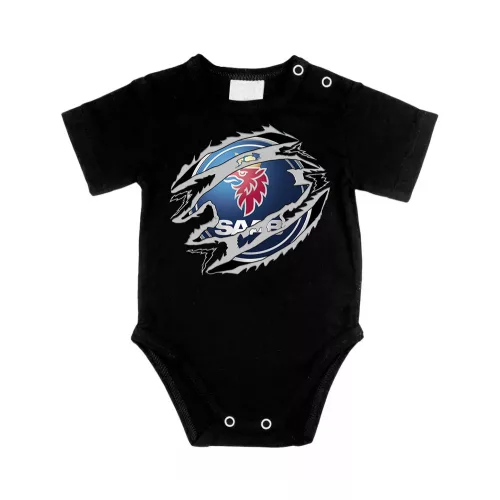 saab čierna body s krátkym rukávom