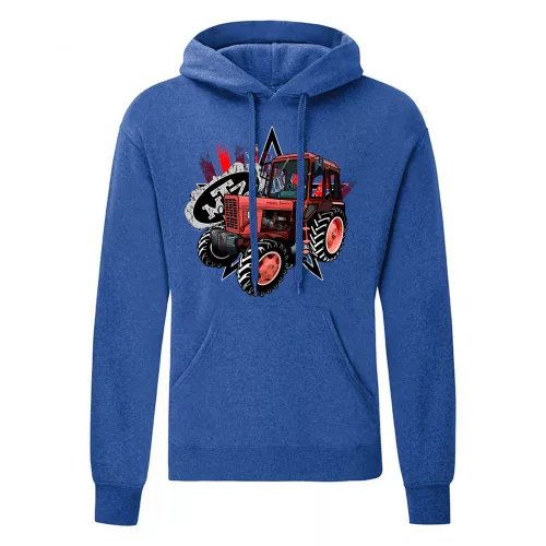 mtz 82 sveter s kapúcou modrá