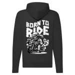 born to ride motorcycle mikina na zips, čierna