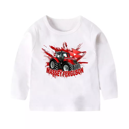 detské tričko massey ferguson biele dlhý rukáv