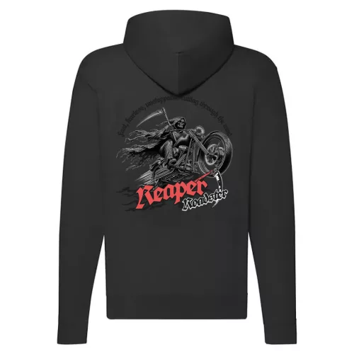 reaper roadster motorcycle mikina na zips, čierna