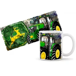 zelený popraskaný hrnček na traktor