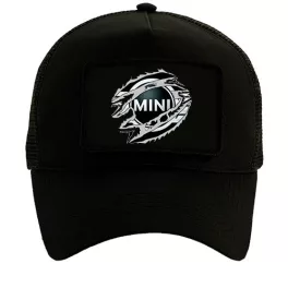mini čierna vymeniteľná baseballová čiapka