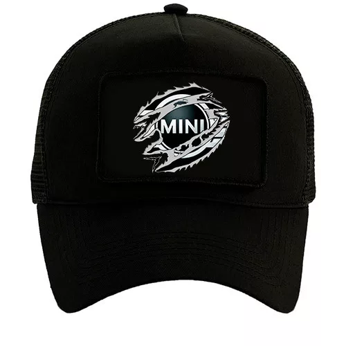 mini čierna vymeniteľná baseballová čiapka