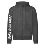 the skull garage motorcycle mikina na zips, sivá