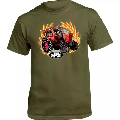 tričko mtz 50 tractor military zelená