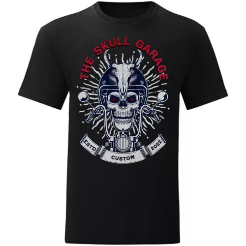 the skull garage tričko čierne