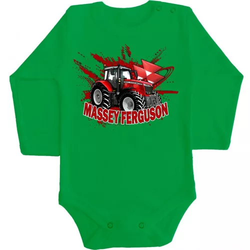 massey ferguson body pre bábätká zelené dlhý rukáv