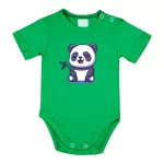 2-dielny zebra, panda sada (zeleno-modrý) krátky rukáv