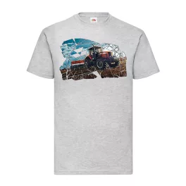 massey ferguson v práci šedé tričko