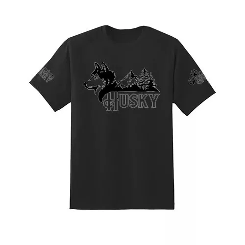 pánske čierne tričko husky veľký vzor