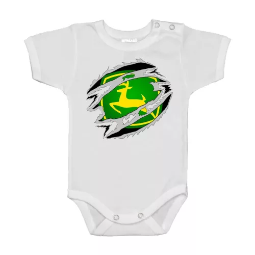 zelený traktor biely krátky rukáv dojenské body