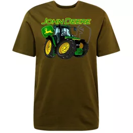   [akcia] veľkosť xxl zelené tričko tractor tractor tmavé hnedé