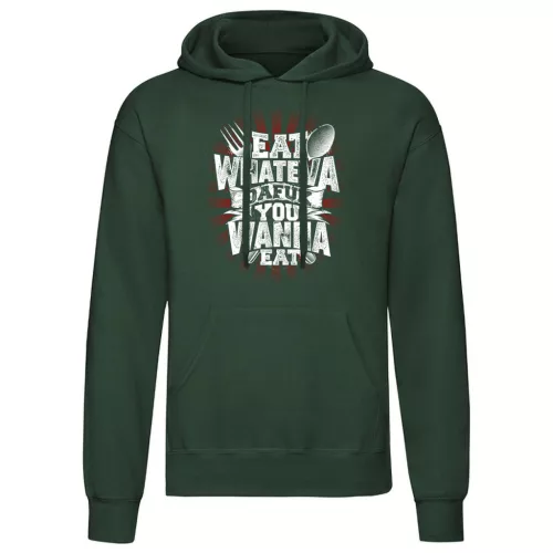 eat whateva…zelená sveter s klokaním vreckom