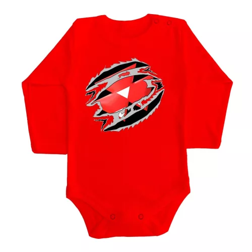 massey ferguson červené dojčenské telo s dlhými rukávmi