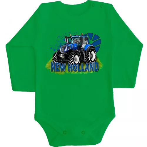 new holland body pre bábätká zelené dlhý rukáv