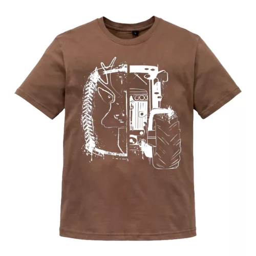 jd design hnedé tričko biely vzor