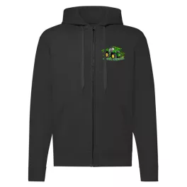 zelená mikina traktor 6195 na zips čierna