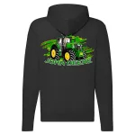 zelená mikina traktor 6195 na zips čierna