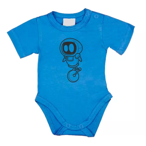 robot krátky rukáv body pre bábätká modrá
