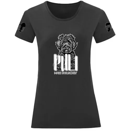 puli dámske čierne tričko veľký vzor