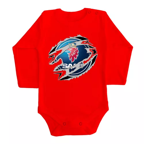 saab červená dlhý rukáv dojenské body