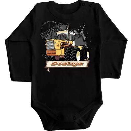 raba body pre bábätká čierna dlhý rukáv