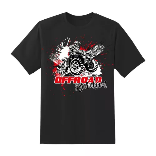 čierne tričko so vzorom offroad love